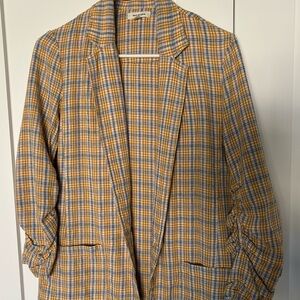 Max Studio Plaid Women's Jacket, Linen Blend